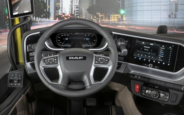 Highclass dashboard in New Generation DAF trucks widescreen Highclass dashboard in New Generation DAF trucks widescreen